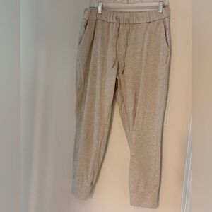 Rachel Zoe Heathered Cream Athleisure Sweatpants Joggers